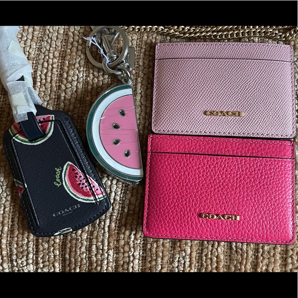 COACH Leather Electric Pink Card Case - Picture 7 of 15